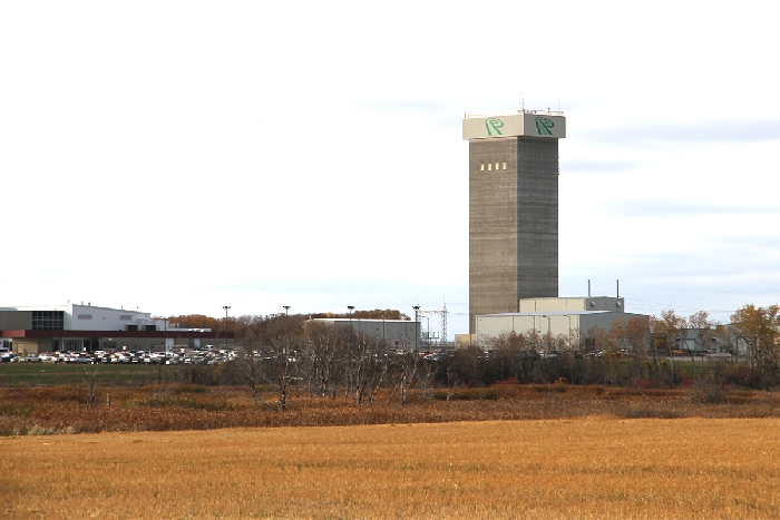 The headframe of the new service shaft at Scissors Creek. The PotashCorp Rocanville expansion included sinking this new service shaft and converting the former service shaft to a second production shaft.